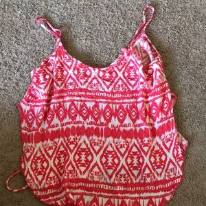 Pink and white tank top